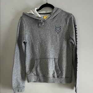 Prince & Fox Heather Gray Hoodie with Blue Logo